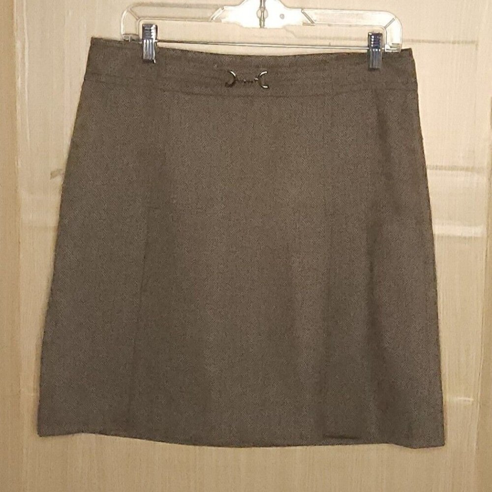 Ann Taylor Womens Petite Wool Silk Blend Tan Pencil Skirt 10P